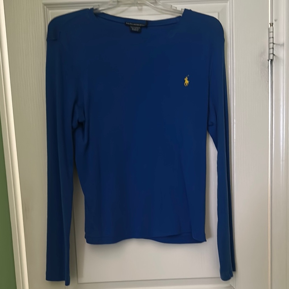 Ralph Lauren Blue Fitted Long Sleeve T-Shirt